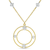 Collette Z Gold over Silver Cubic Zirconia Circle Drop Necklace