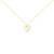 10K Yellow Gold Plated .925 Sterling Silver 1/10 cttw Diamond Open Heart 18" Pendent Necklace (J-K Color, I3 Clarity)