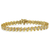 10K Yellow Gold Plated .925 Sterling Silver 7.0 cttw 2-Prong Set Round Brilliant Cut Diamond "S" Link Bracelet (J-K color, I1-I2 clarity) - 7"