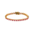 Collette Z Gold Plated Sterling Silver Red Cubic Zirconia Tennis Bracelet