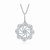 Collette Z Sterling Silver Cubic Zirconia Flower Swirl Necklace