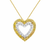 2 Micron 14K Yellow Gold Plated Sterling Silver 1/2carat Total Diamond Weight Color Treated Diamond Heart Pendant Necklace