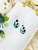 Cheetah and Aqua Leather Earrings 