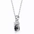Collette Z Sterling Silver White Cubic Zirconia Rhodium Plating Clear and Black Cubic Zirconia Pendant