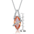 Collette Z Sterling Silver Orange Cubic Zirconia Stone Oval Band Pendant