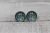 Peacock Feathers  Glass Stud Earrings