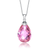 Collete Z Cubic Zirconia Sterling Silver Rhodium Plated Pink Teardrop Pendant