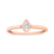 14K Rose Gold Plated .925 Sterling Silver Miracle Set Diamond Accent Pear Shape Promise Ring (J-K Color, I1-I2 Clarity)