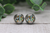 MAMA on Turquoise & Sunflowers  Glass Stud Earrings
