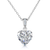 Collette Z Sterling Silver White Cubic Zirconia Heart-shape Necklace