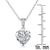 Collette Z Sterling Silver White Cubic Zirconia Heart-shape Necklace