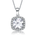 Collette Z Sterling Silver Large Cubic Zirconia Solitaire with Halo Necklace