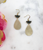 Rhinestone & Teardrop Pendant Earrings 