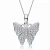 Collette Z Sterling Silver White Cubic Zirconia Large Butterfly Pendant