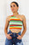 Ruching On You Multicolored Asymmetrical Cropped Top
