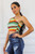 Ruching On You Multicolored Asymmetrical Cropped Top