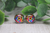 Colorful Sunflowers  Glass Stud Earrings
