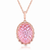 Collette Z Rose Plated Sterling Silver Pink Cubic Zirconia Oval Necklace