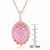 Collette Z Rose Plated Sterling Silver Pink Cubic Zirconia Oval Necklace