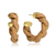 Gold-Plated Twisted Leather Hoop Earrings with Gift Pouch