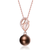 Collette Z Sterling Silver Cubic Zirconia Cultured Pearl Gold Overlay Clear and White Cubic Zirconia Necklace