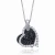 Collette Z Sterling Silver Black and White Cubic Zirconia Stones Hearts Pendant