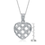 Collette Z Sterling Silver White Cubic Zirconia Woven Heart Pendant