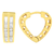 10 Karat Yellow Gold 1/2  Carat Total Diamond Weight Diamond Huggy Heart Hoop Earrings 