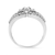 10K White Gold 1/2 Cttw Round Cut Diamond Three Stone Split Shank Band Ring (H-I Color, SI1-SI2 Clarity)