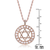 Collette Z Sterling Silver White Cubic Zirconia and Rose Plating Clear Dangling Pendant Necklace