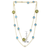 Collette Z Sterling Silver Oil Green and Teal Stones Double Tiered Necklace