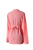 Long Sleeves Button Pleaded Blouse with Back Tie Waist Coral