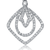 Collette Z Sterling Silver White Cubic Zirconias Diamond Shape Pendant