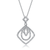Collette Z Sterling Silver White Cubic Zirconias Diamond Shape Pendant
