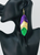 Mardi Gras Themed Feather Leather Earrings