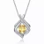 Collette Z Sterling Silver White Cubic Zirconia Yellow Cubic Zirconia Pendant