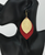 Pebbled Gold Leather Over Red Suede Leather Earrings 