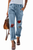 Bright Plaid Patches Cotton Pocketed Denim Jeans