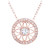Collete Z Cubic Zirconia Sterling Silver Rose Plated Prong And Bezzel Round Pendant