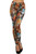 Floral Mix Animal Print Leggings Orange Multi