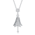 Collette Z Sterling Silver Cubic Zirconia Filigree and White Cubic Zirconia Dangling Pendant Necklace