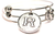 Initial R Circle Triple Style Bangle Bracelet