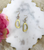 Genuine Crystal & Brushed Gold Oval Pendant Earrings 
