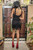 Gladys Lace Mini Dress Black