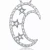 Collette Z Sterling Silver White Cubic Zirconia Half Moon Pendant
