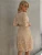 Elegant Raglan Sleeve Self-Tie Lace Dress