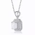 Collette Z Sterling Silver Frosty Cubic Zirconia Octagon Necklace