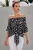 Bohemian Style Polka Dot Off Shoulder Front Tie