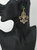 Genuine Crystal & Fleur De Lis Pendant Stud Earrings 
