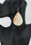 Gold Hair On Leather Earrings 